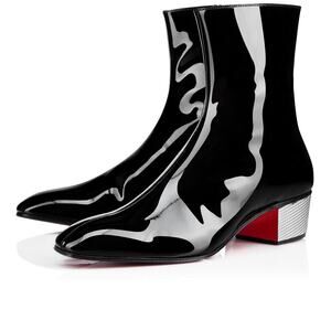Christian Louboutin Palace Boot Donna 40 Black Patent Leather Heel Bootie 35